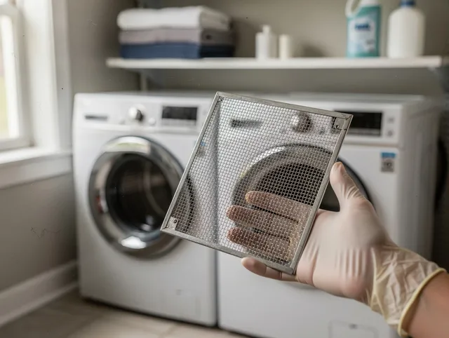 Fort Lauderdale Dryer Vent Cleaning specialist performing detailed lint trap cleaning service in Fort Lauderdale