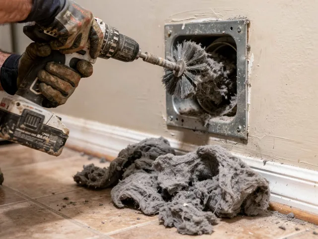 Certified Fort Lauderdale Dryer Vent Cleaning technician performing dryer vent cleaning in Fort Lauderdale