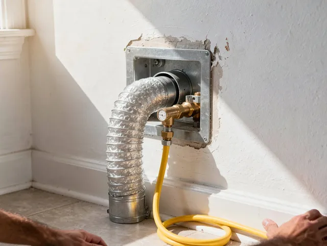 Fort Lauderdale Dryer Vent Cleaning certified technician performing specialized gas dryer vent cleaning in Fort Lauderdale